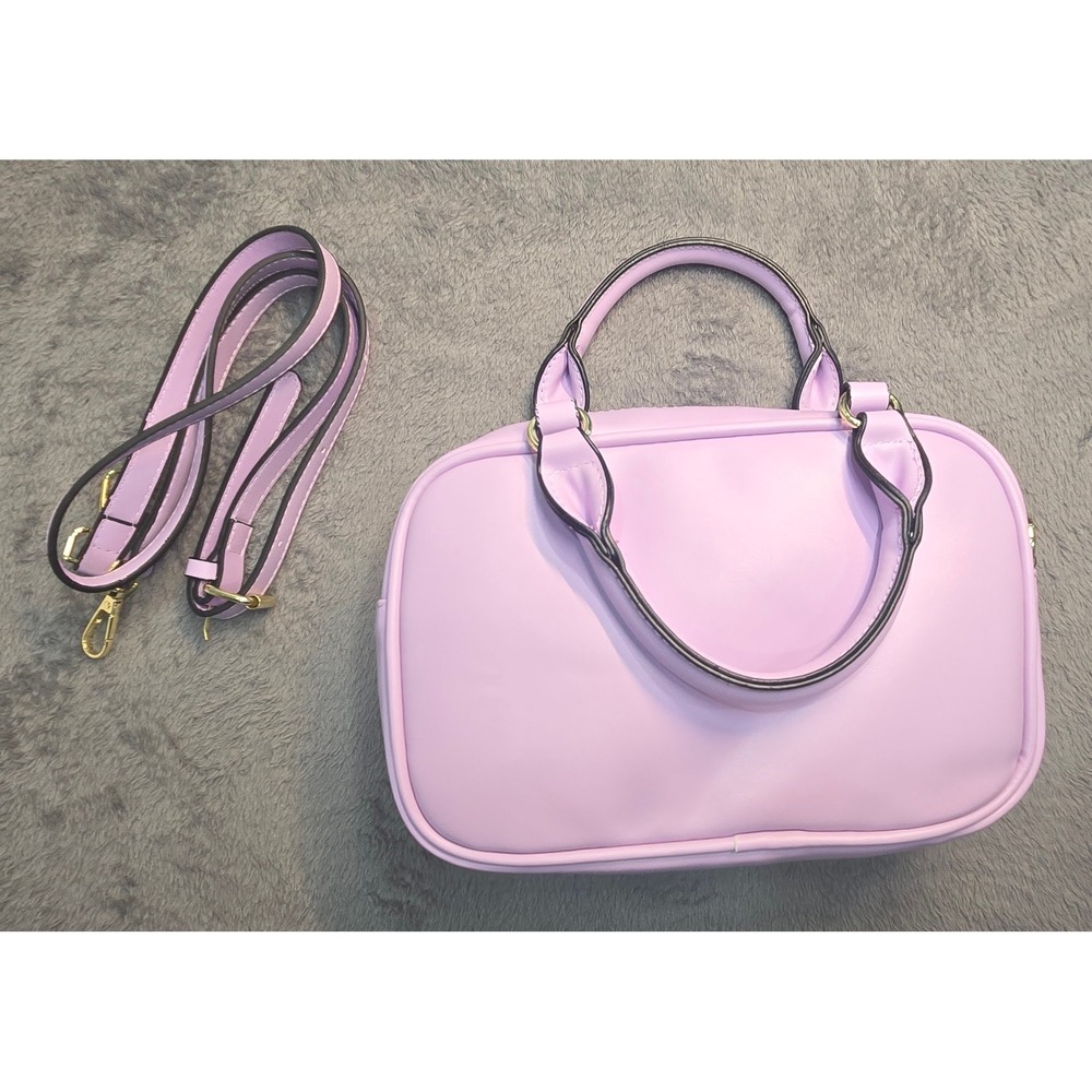 Coach Rowan Satchel Lavender Purple Tea Rose Floral Applique Crossbody Bag - Picture 4 of 4